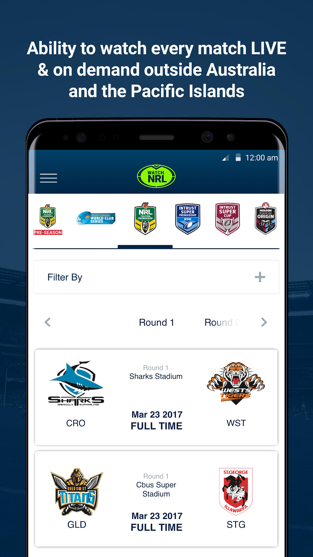 How do I change my password on Watch NRL? : Watch NRL