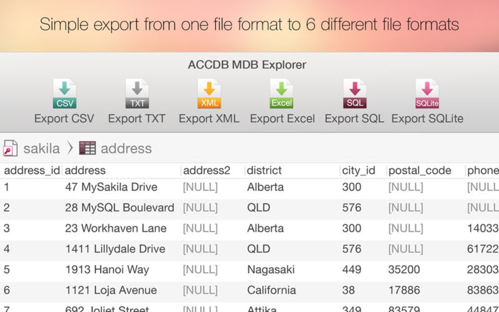 export access database for mac