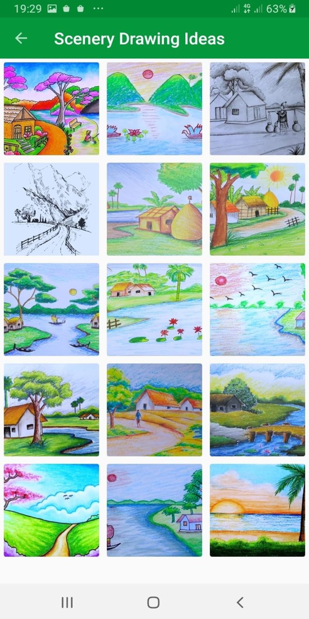 Super easy nature scenery drawing how to draw simple scenery of mountain  and seabeach step by step – Artofit