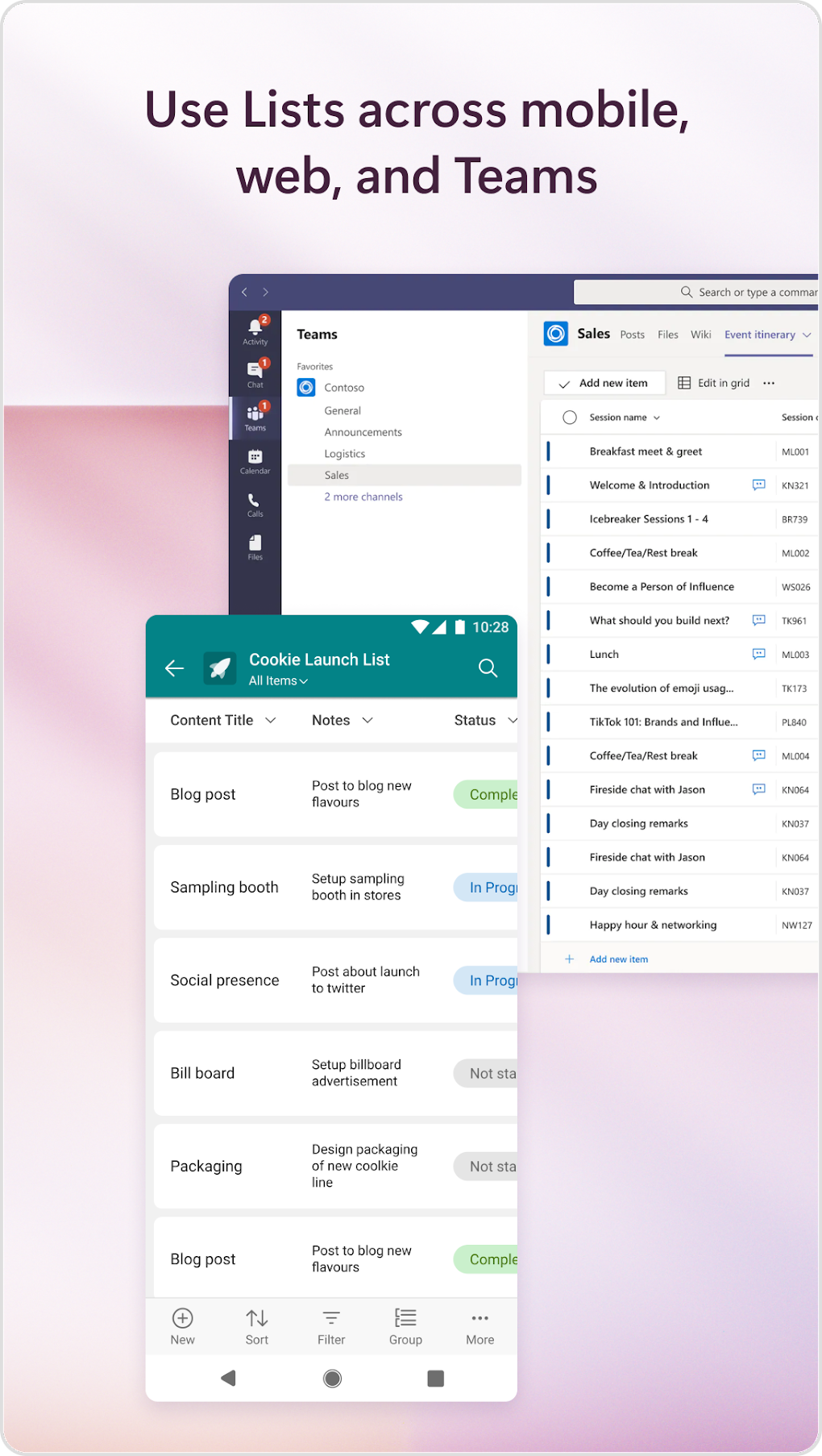 MICROSOFT LISTS FOR ANDROID visual data 6