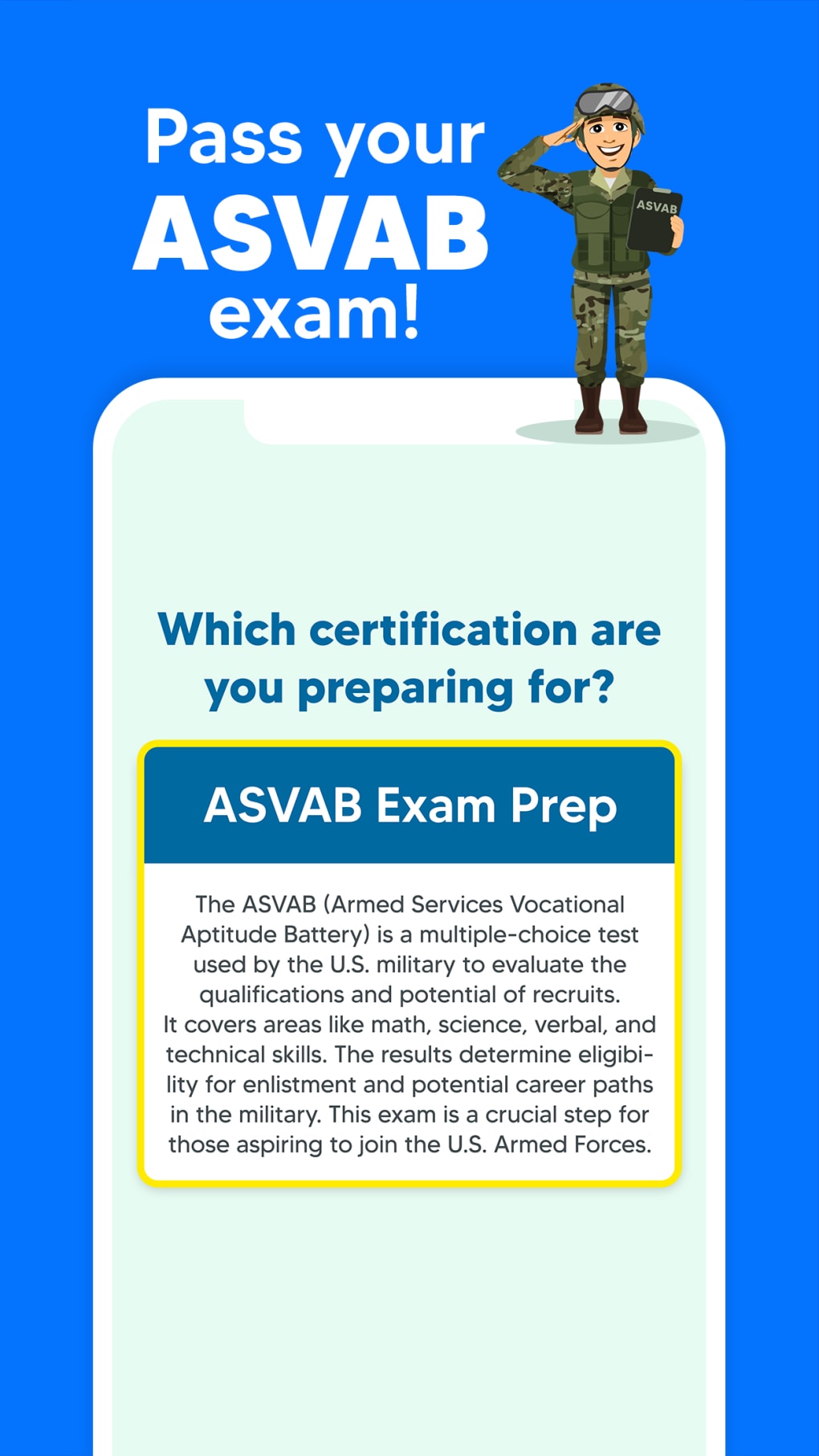 ASVAB Practice Test 2024 Prep para iPhone Download