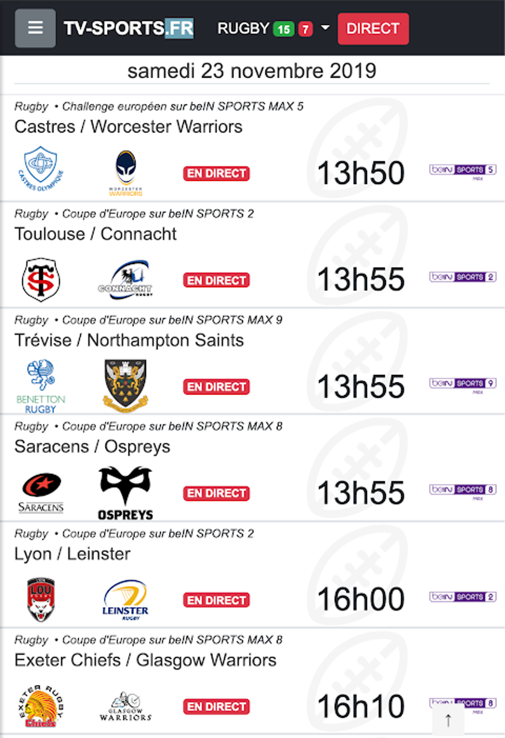 Programme TV Sport APK Pour Android T l charger