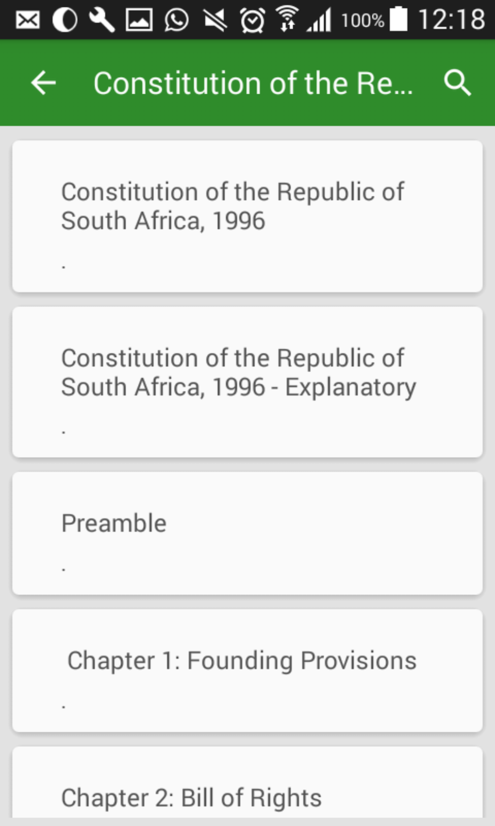 South African law and Constitution APK สำหรับ Android - ดาวน์โหลด