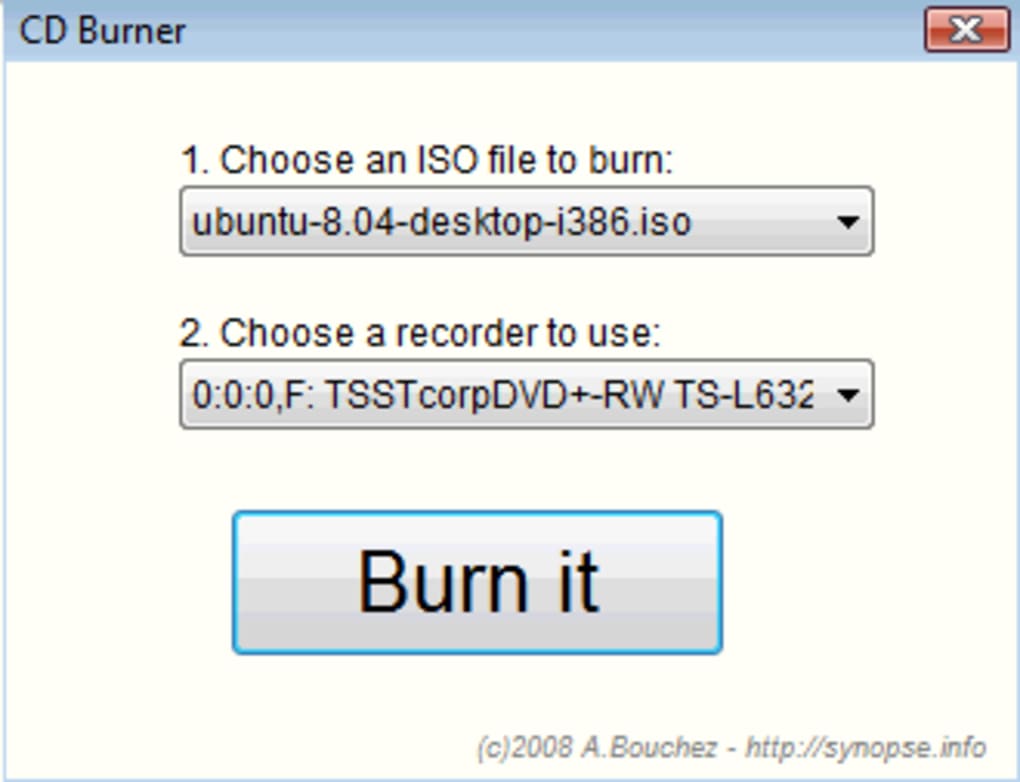 screenshot of ISO CD Burner