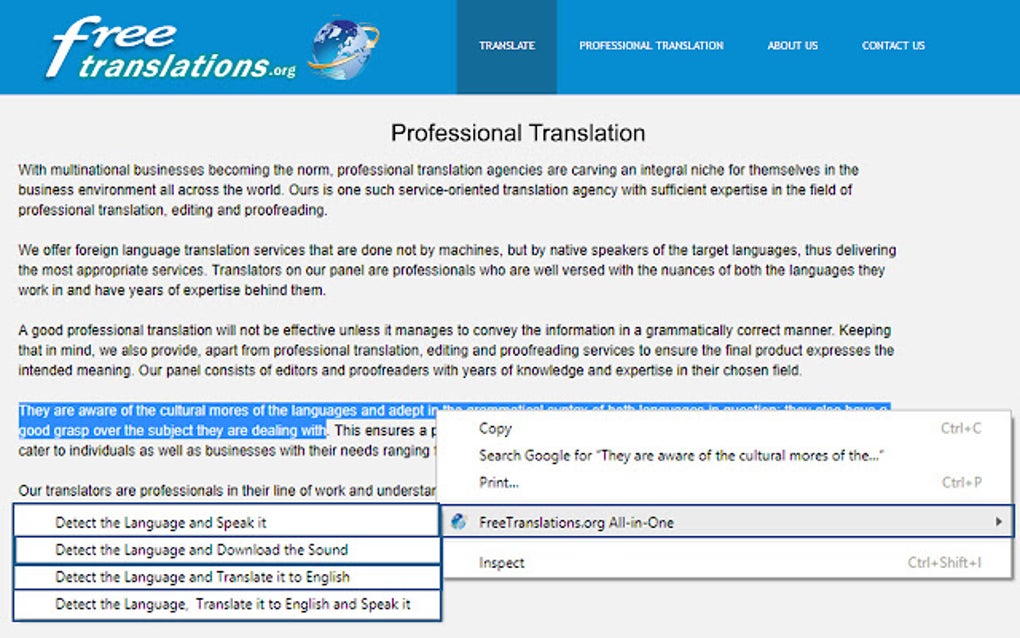 Translator and Text to Speech (TTS) for Google Chrome - Extension Download