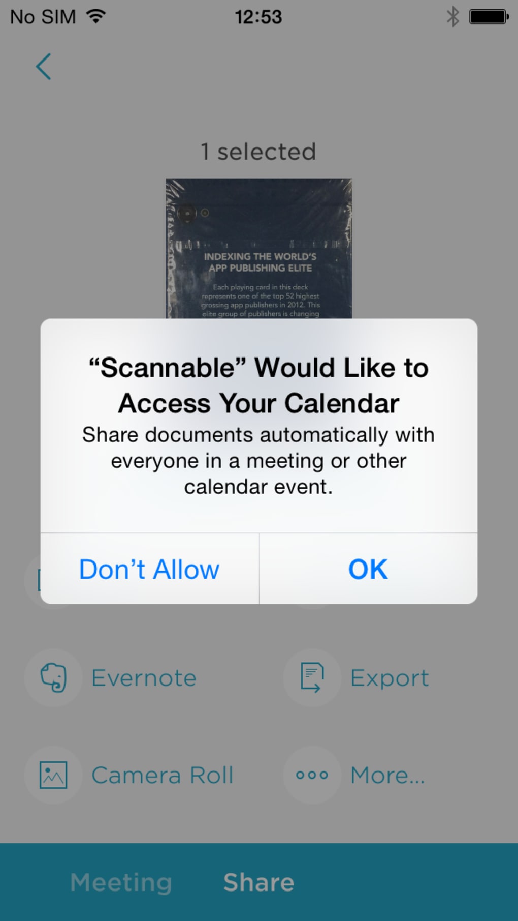 move evernote scannable to contacts