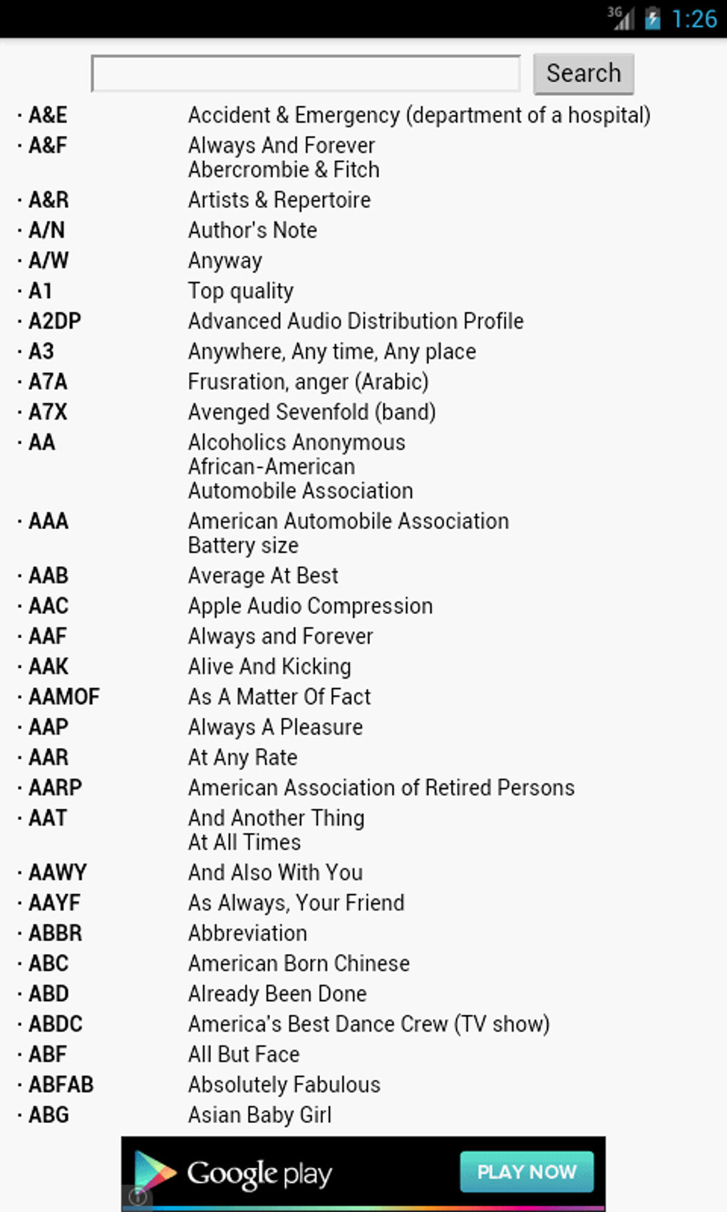 Com useful education internet slang dictionary APK Android 