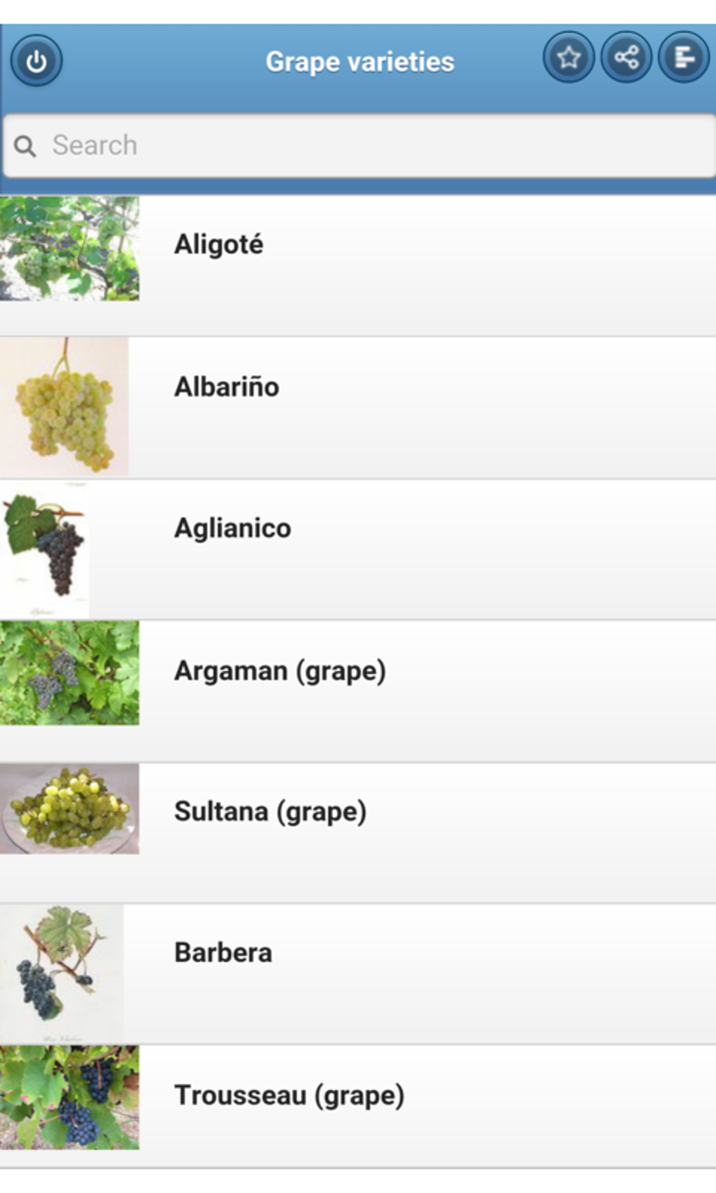Grape varieties para Android - Descargar