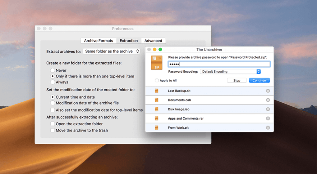 free download of the unarchiver for mac