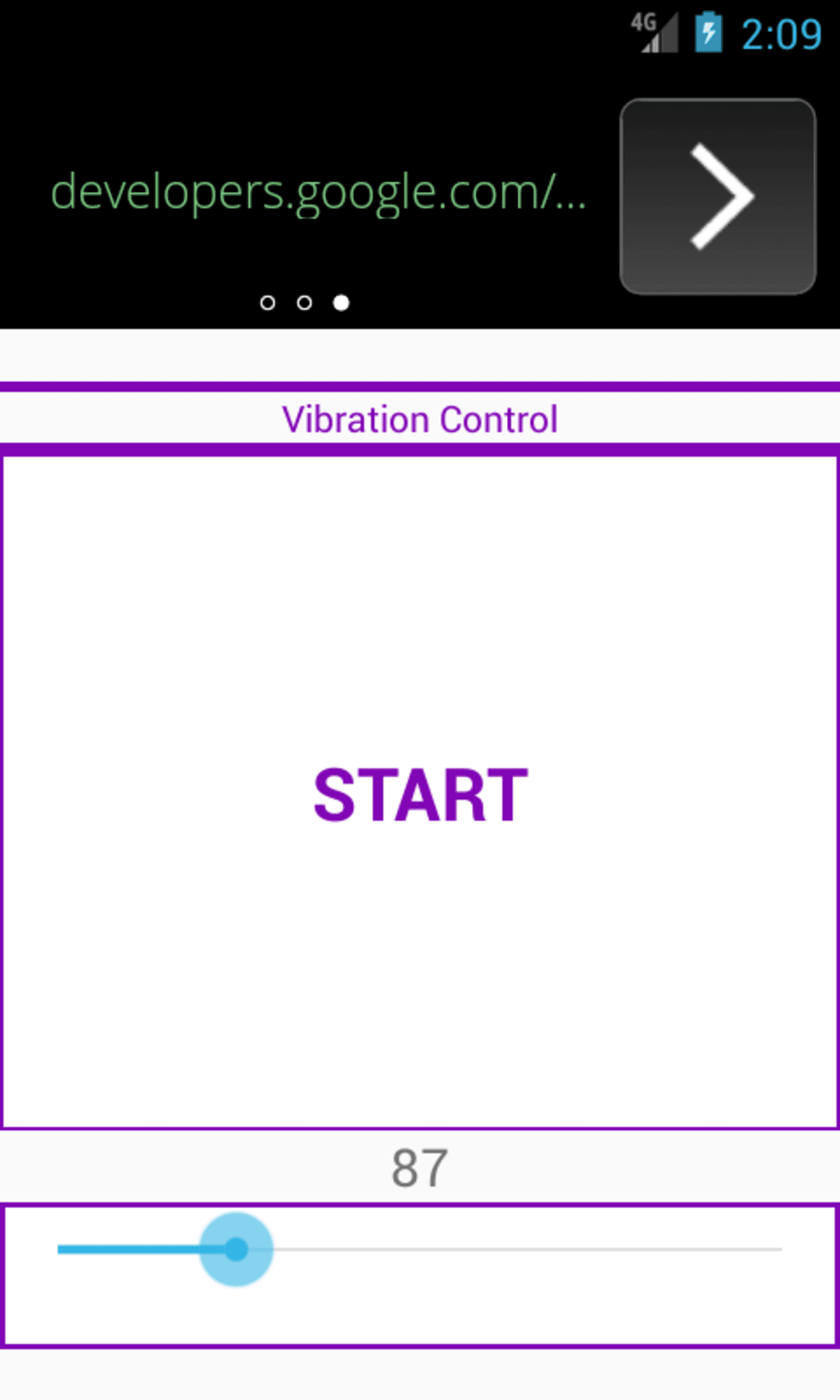 Controlling vibrator. Vibration Control. Приложение для вибрации от воды.