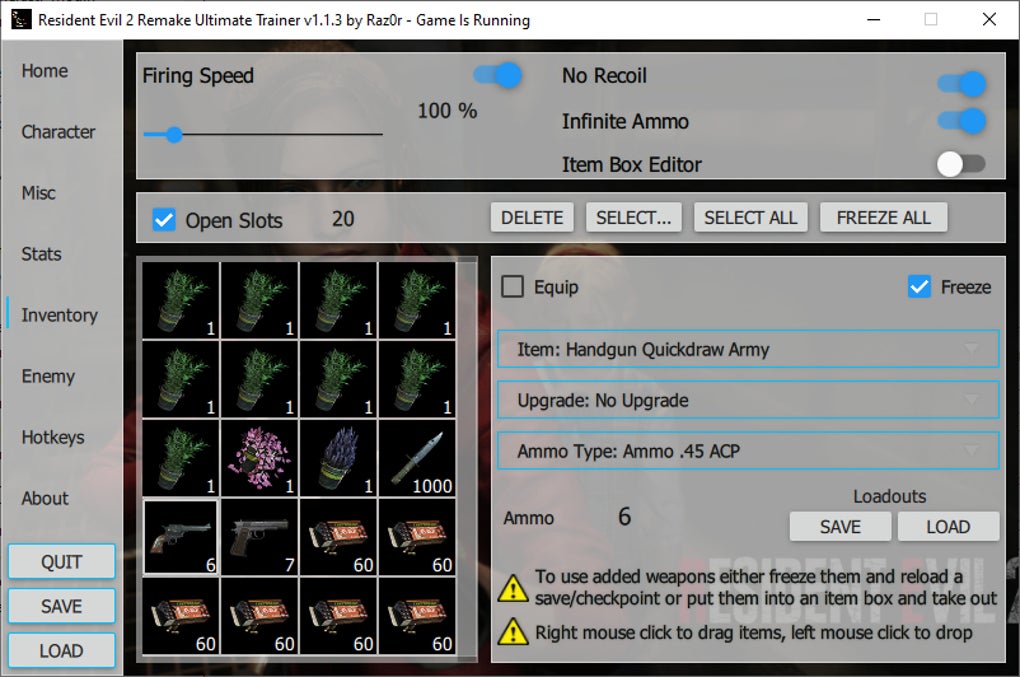 Ultimate Trainer for Resident Evil 2 Remake Mod - Download