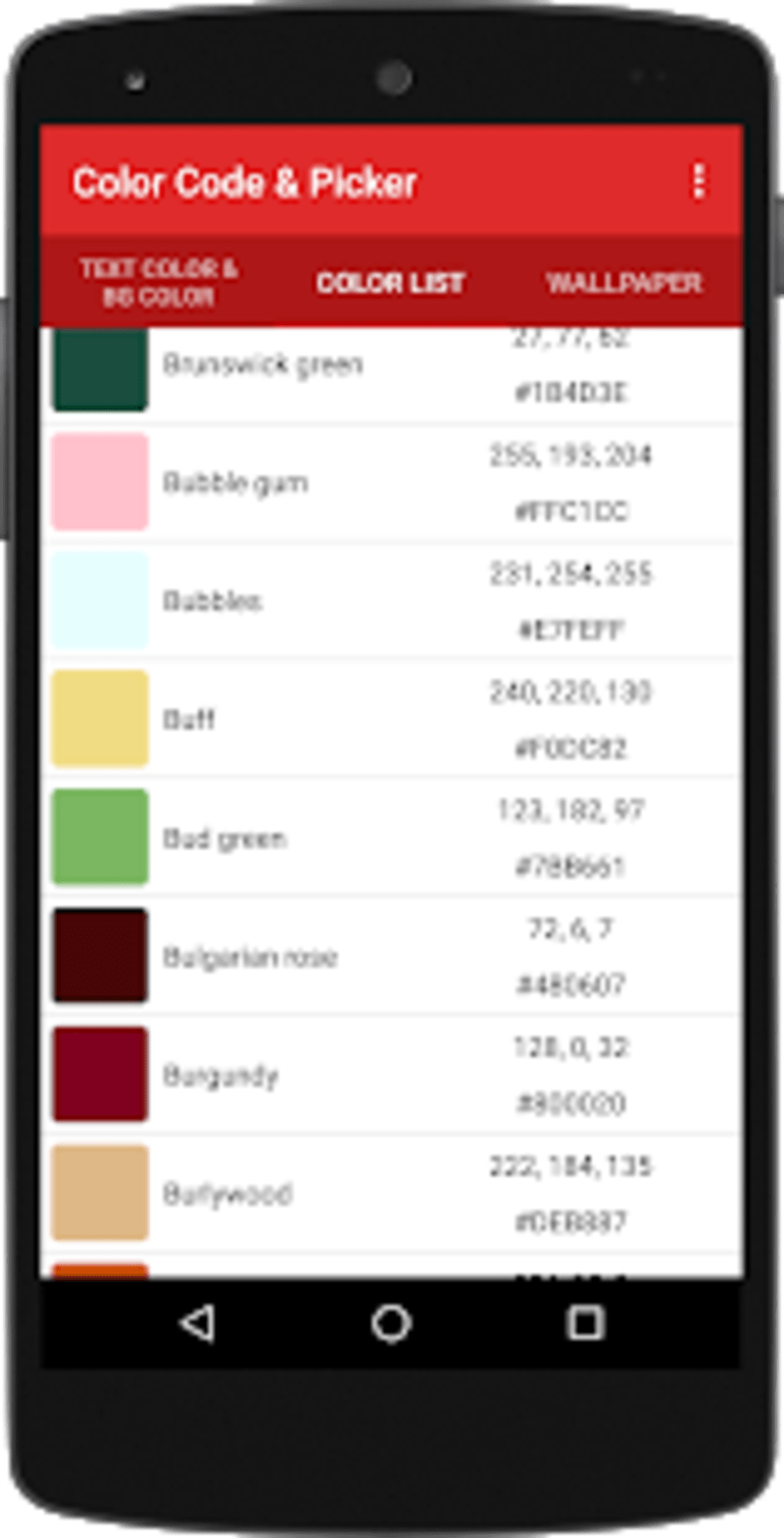 Color Code Picker Html Rgb Hex Color Code Apk For Android Download