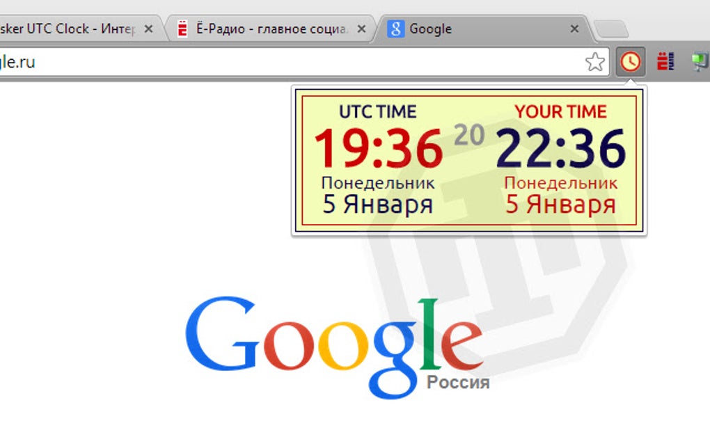 Hasker UTC Clock for Google Chrome - Extension Download
