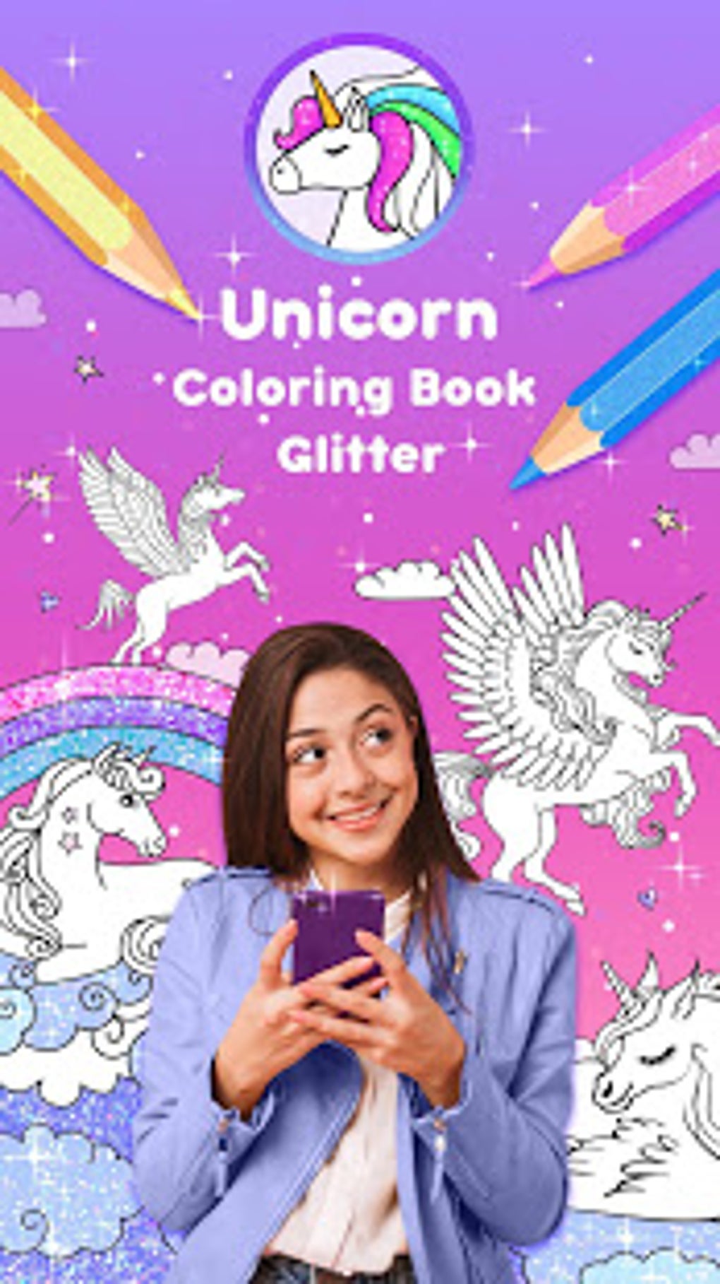 Unicorn Coloring Book Glitter pour Android - Télécharger