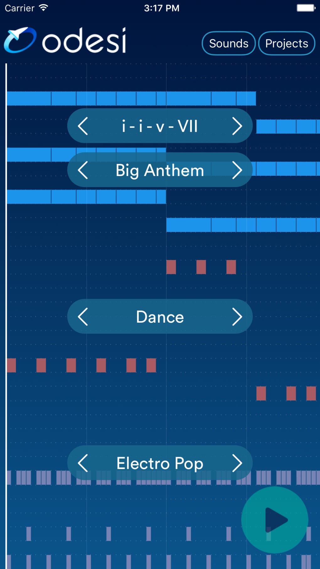 Odesi Chords - Create Rhythms Basslines Chord Progressions for iPhone ...