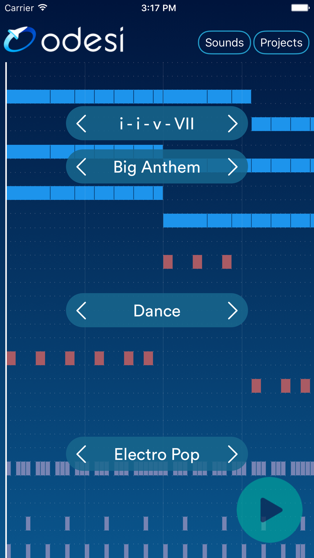 Odesi Chords - Create Rhythms Basslines Chord Progressions for iPhone ...