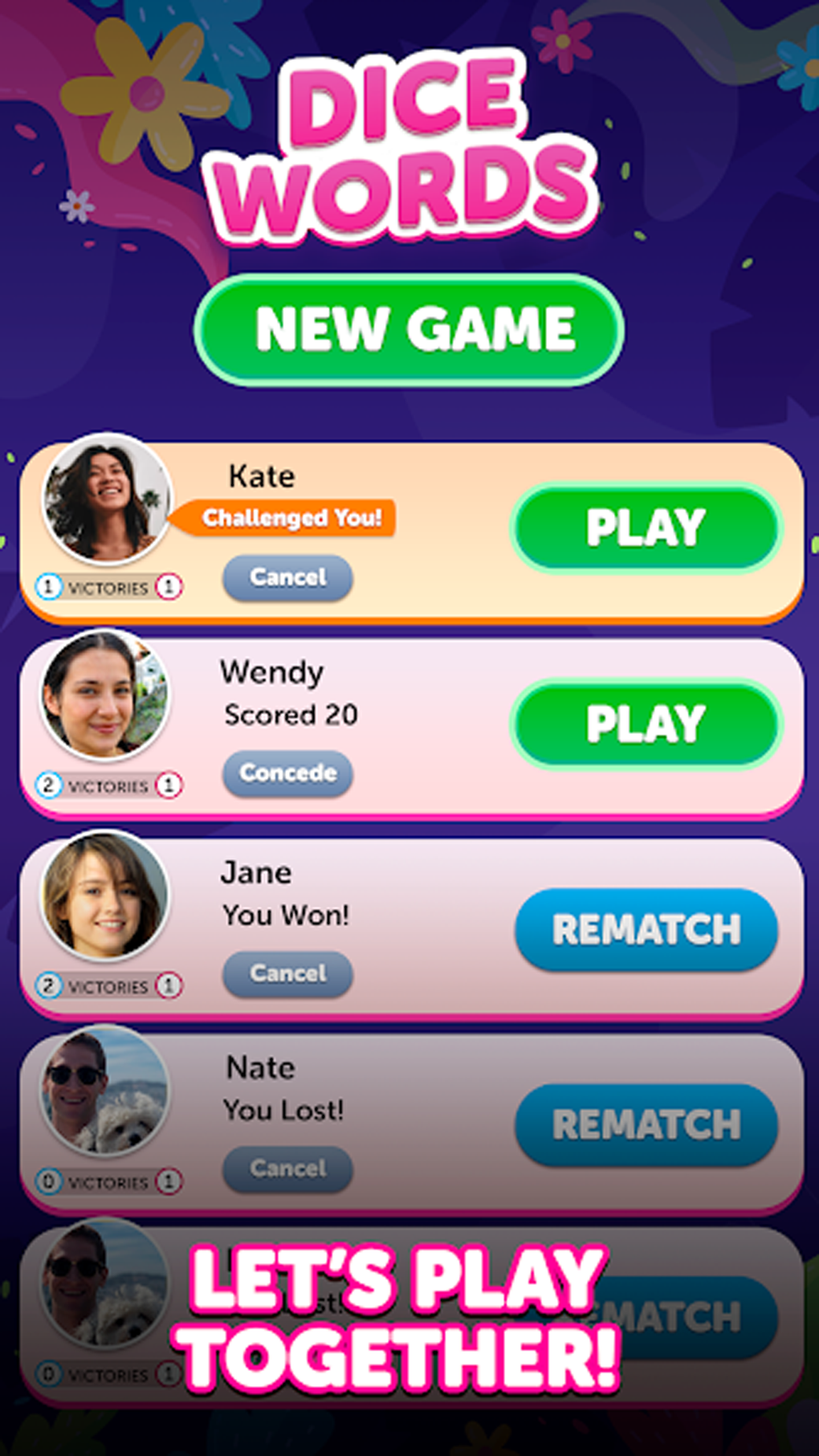 Dice Words - Word Game para iPhone - Download