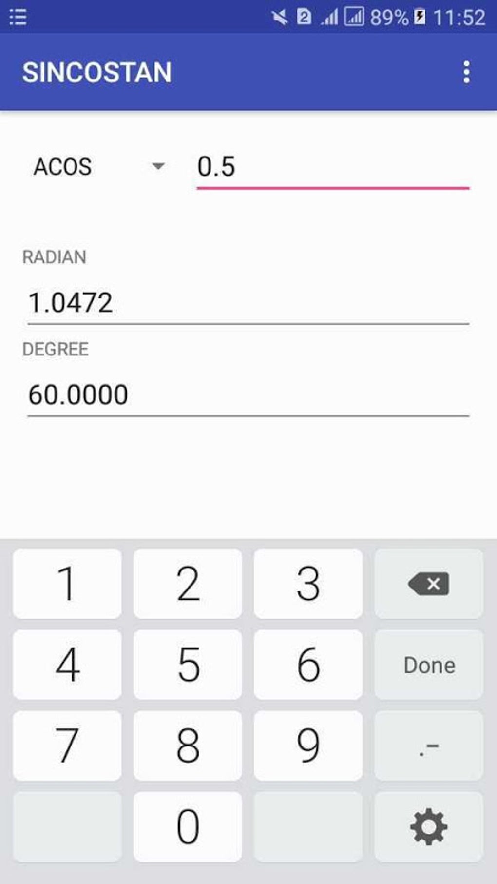 Sin cos tan calculator apk para android descargar