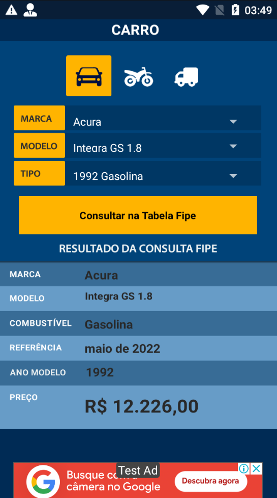 Consulta Placa Renavam FIPE for Android - Free App Download