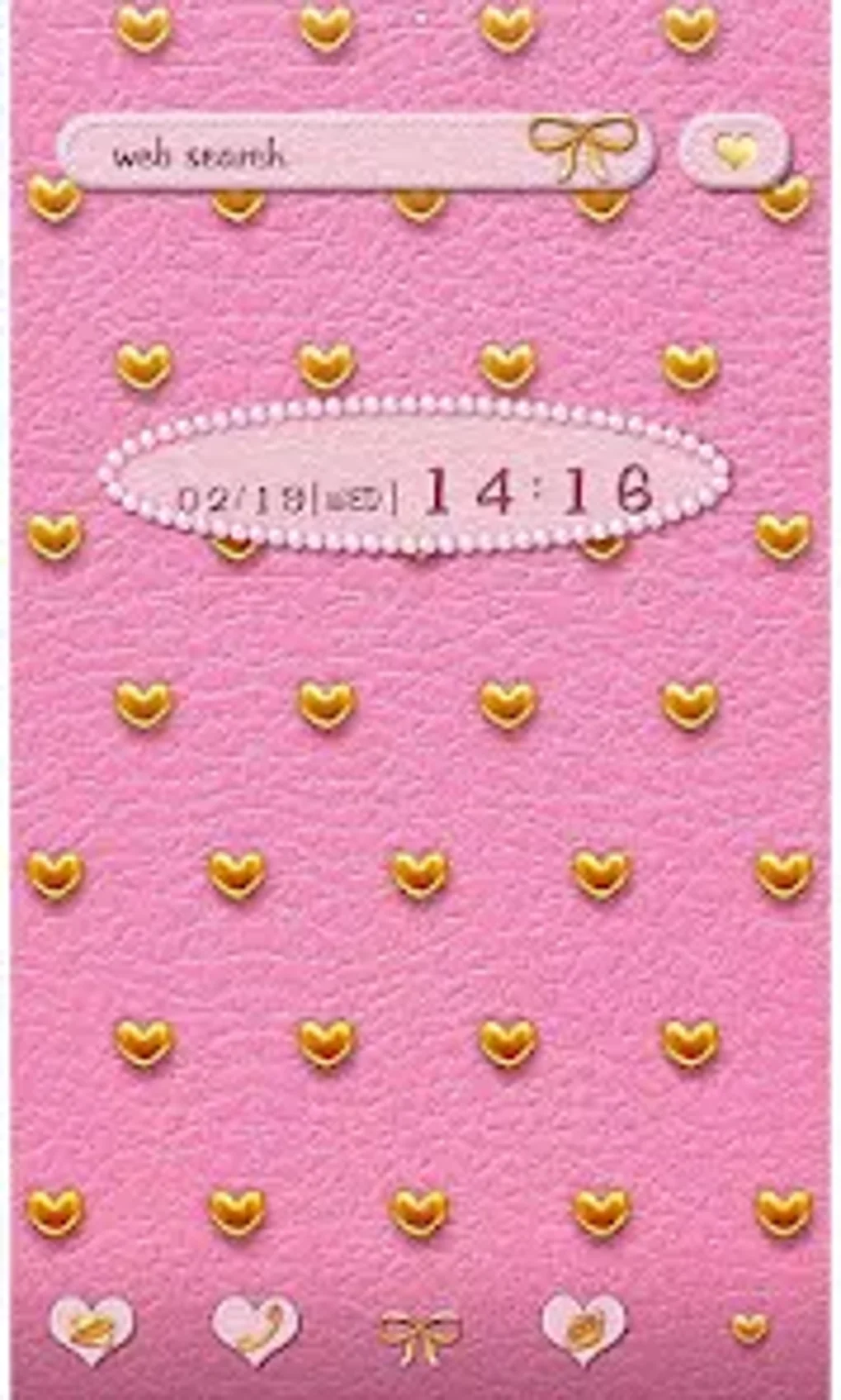 Pink Leather Heart Studs для Android — Скачать