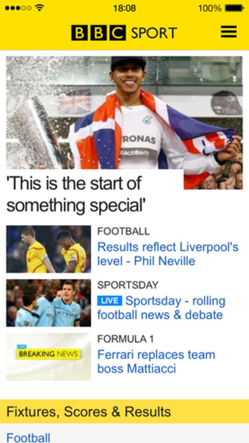 BBC Sport - News Live Scores for iPhone