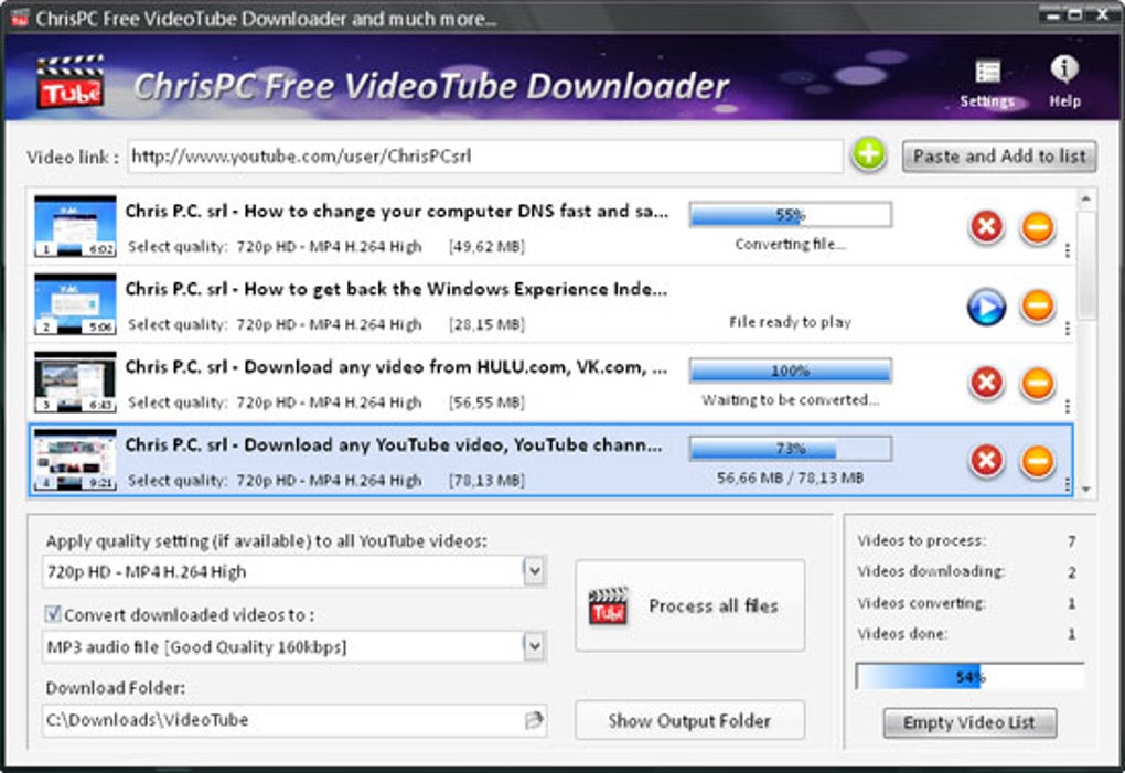 ChrisPC Free VideoTube Downloader 1/4. 