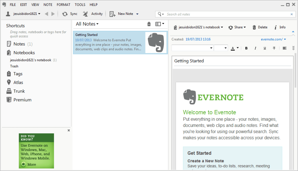 EverNote 10.63.2.45825 for windows download free