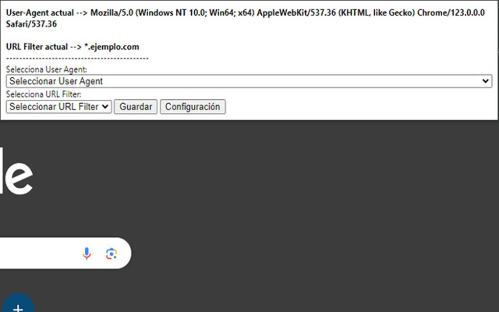 Cambia user agent for google chrome extension download