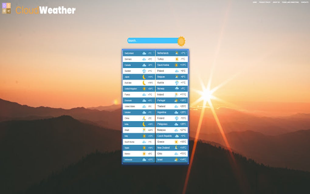 Cloud Weather for Google Chrome - Extension Download