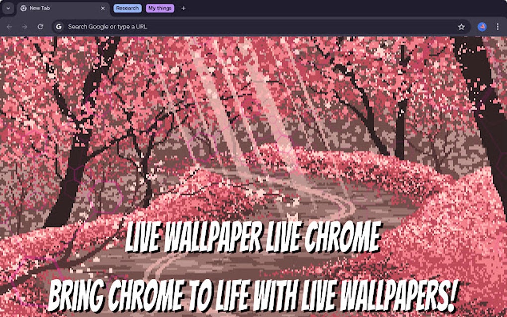Cat Sakura Street Pixel Live Wallpaper New Tab para Google Chrome ...