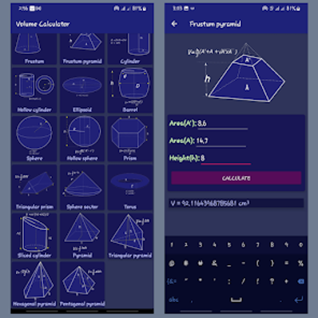 Volume Calculator 3D Shapes For Android Download