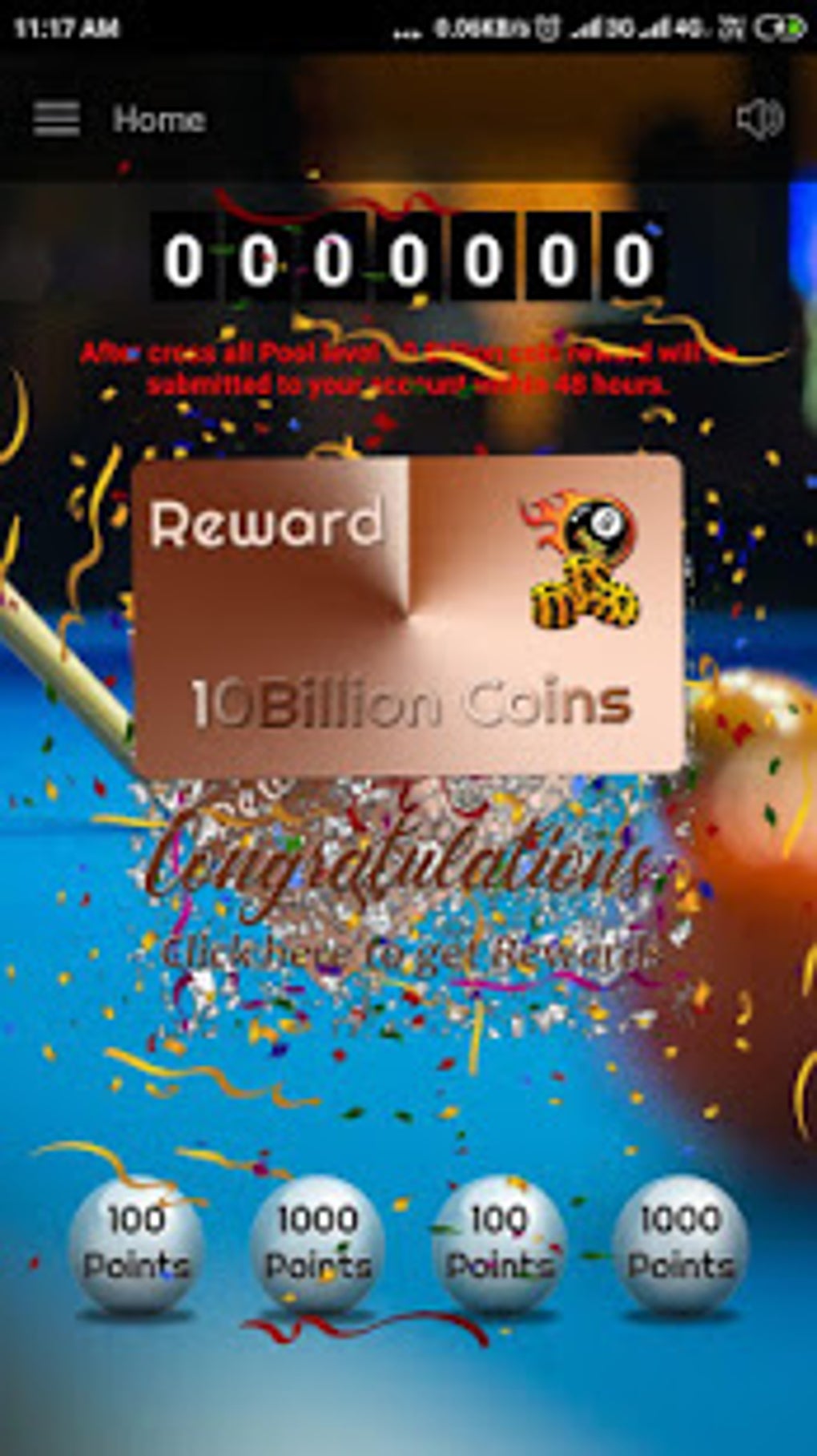 Pool 10billion Coin Reward for Android - Download - 