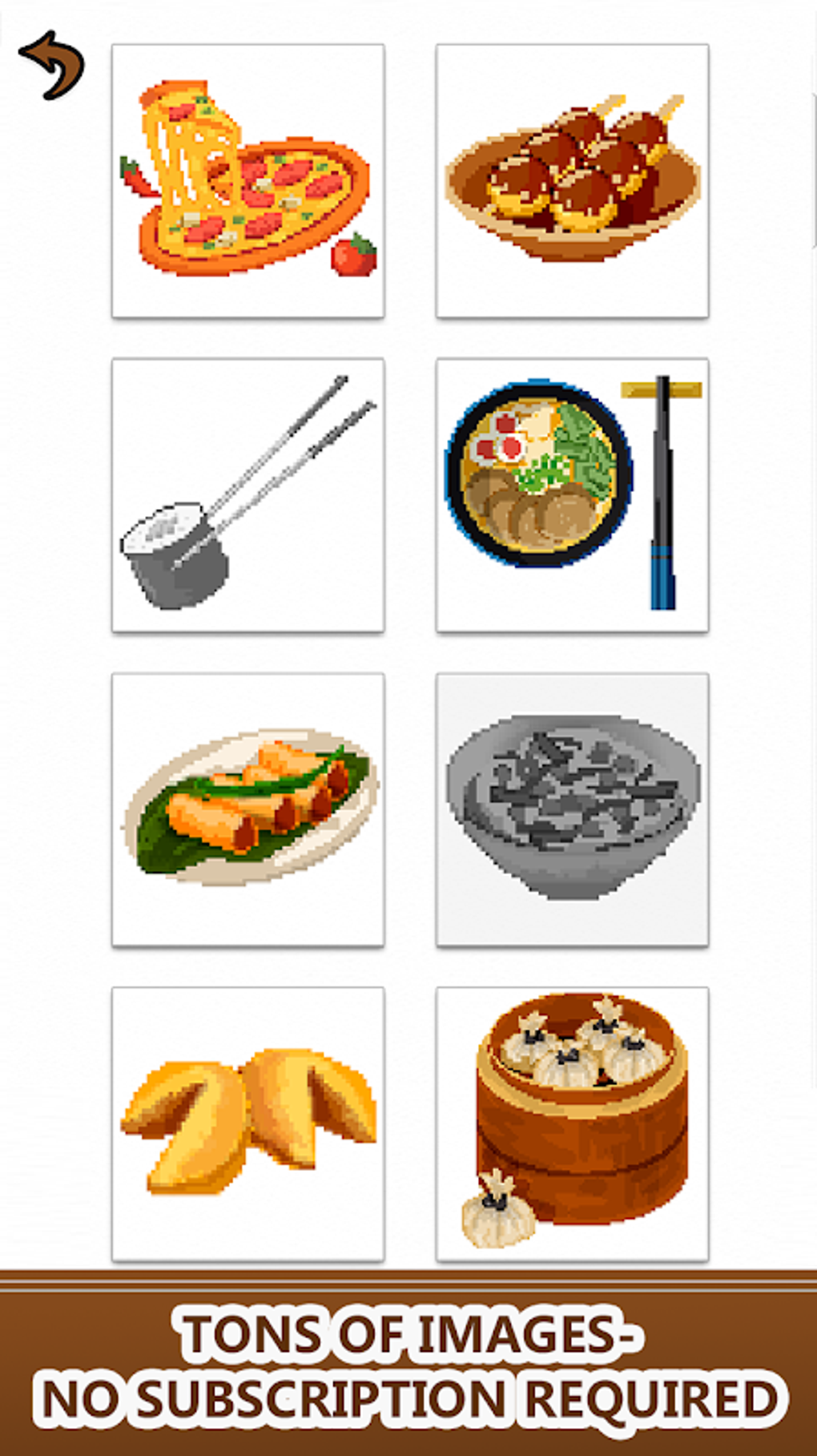 Food Color by Number Pixel Number Draw Coloring pour Android