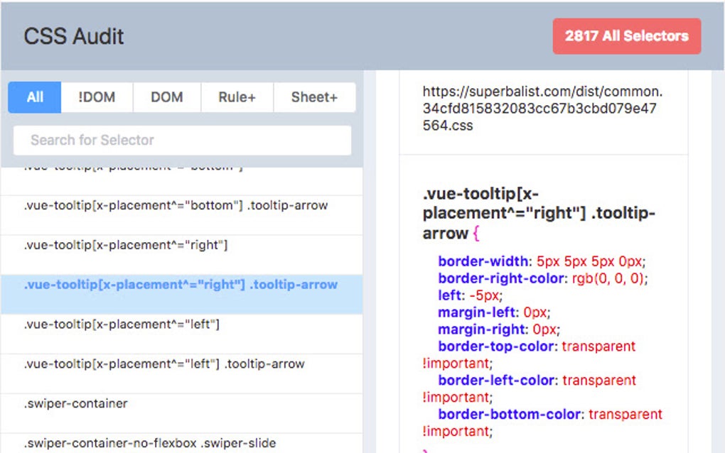CSS Analysis Google Chrome 용 - 확장 프로그램 다운로드