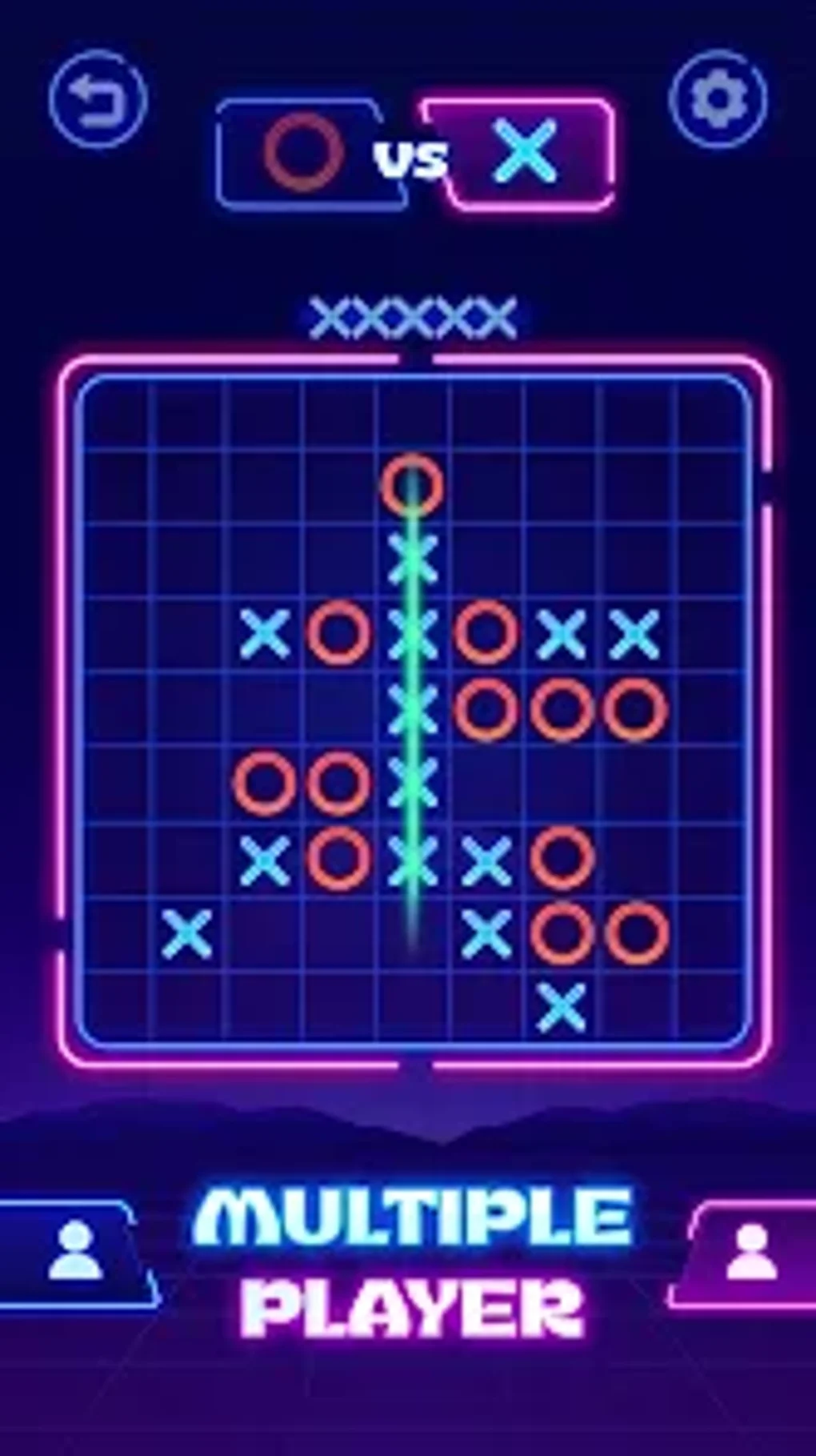 Tic tac toe 2 player xo glow android 