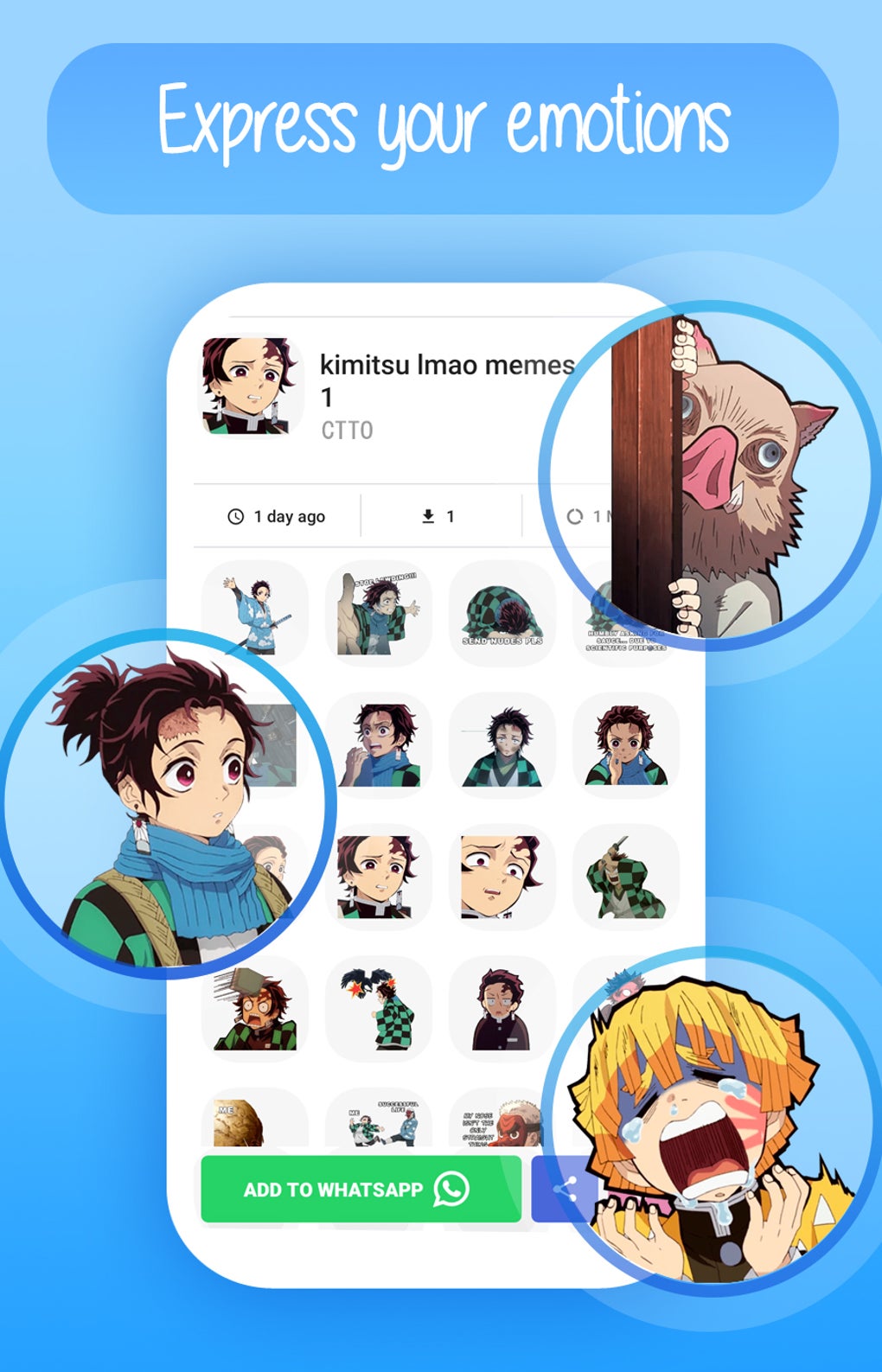 Anime Stickers for WhatsApp-Anime Memes WAStickers для Android — Скачать