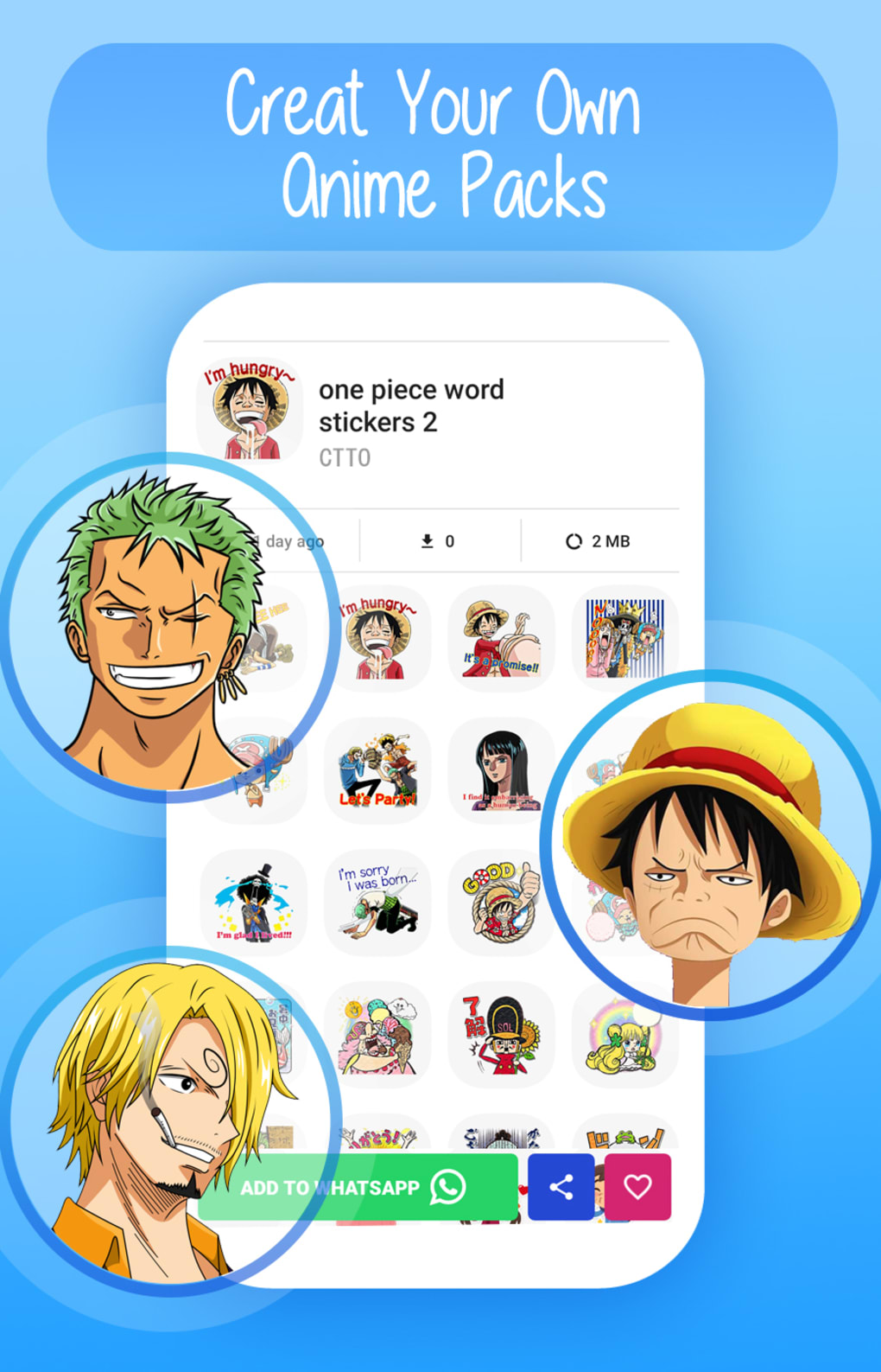 Anime Stickers for WhatsApp-Anime Memes WAStickers para Android