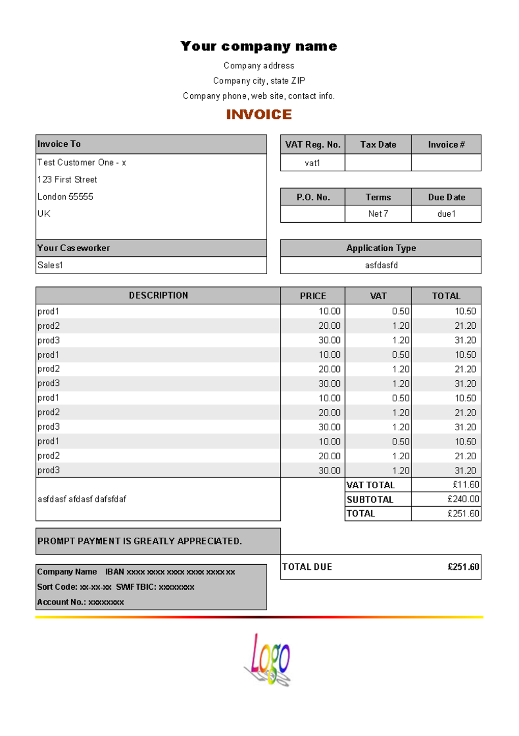 invoice form app Download Invoice  Service  Form VAT