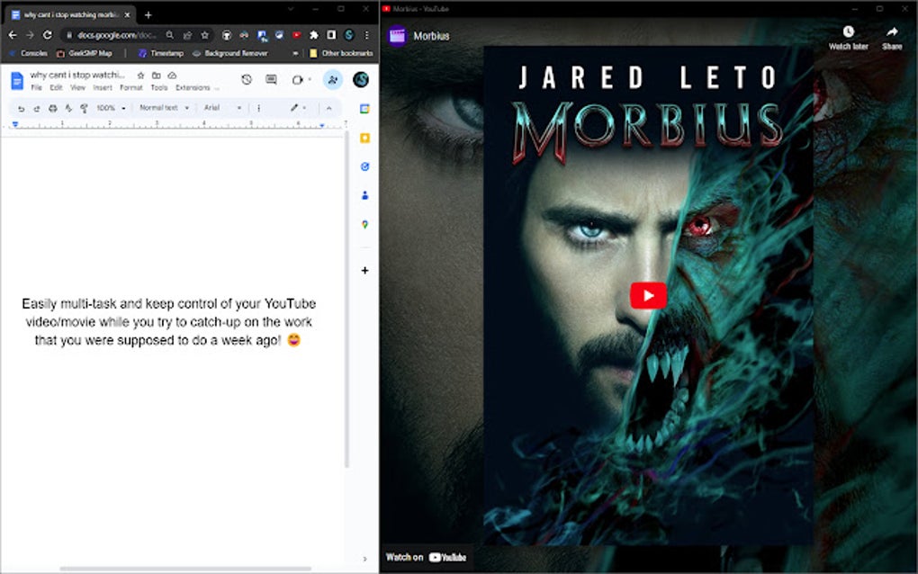 Simple YouTube Windowed Fullscreen Google Chrome 용 - 확장 프로그램 다운로드