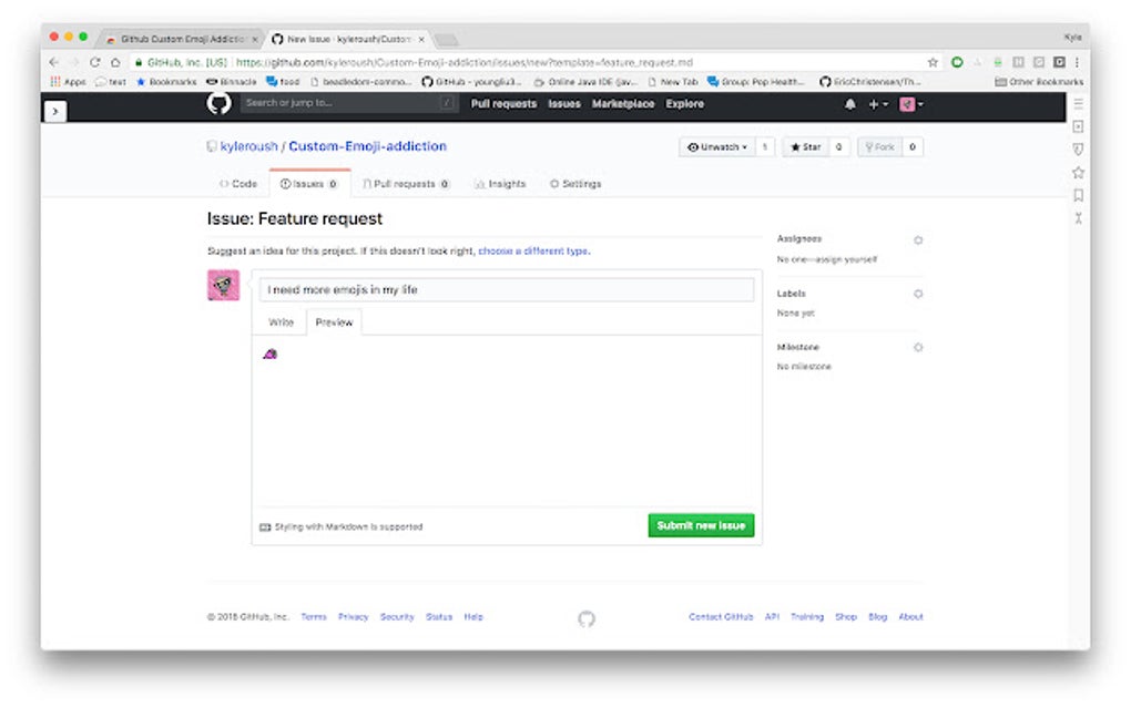 Github Custom Emoji Addiction for Google Chrome - Extension Download