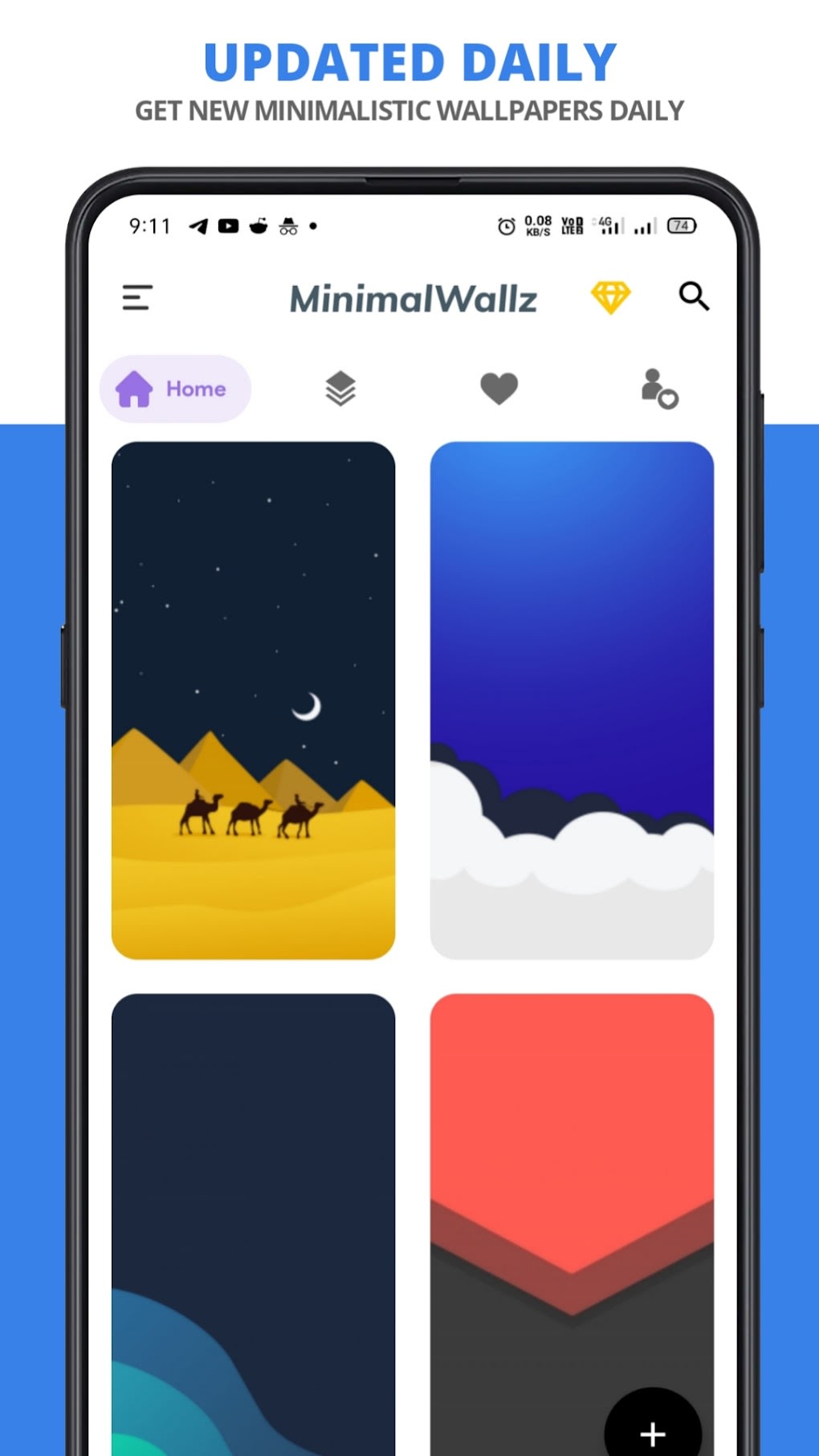 Minimalist Sunset android colorful horizon iphone minimalist  mountains HD phone wallpaper  Peakpx