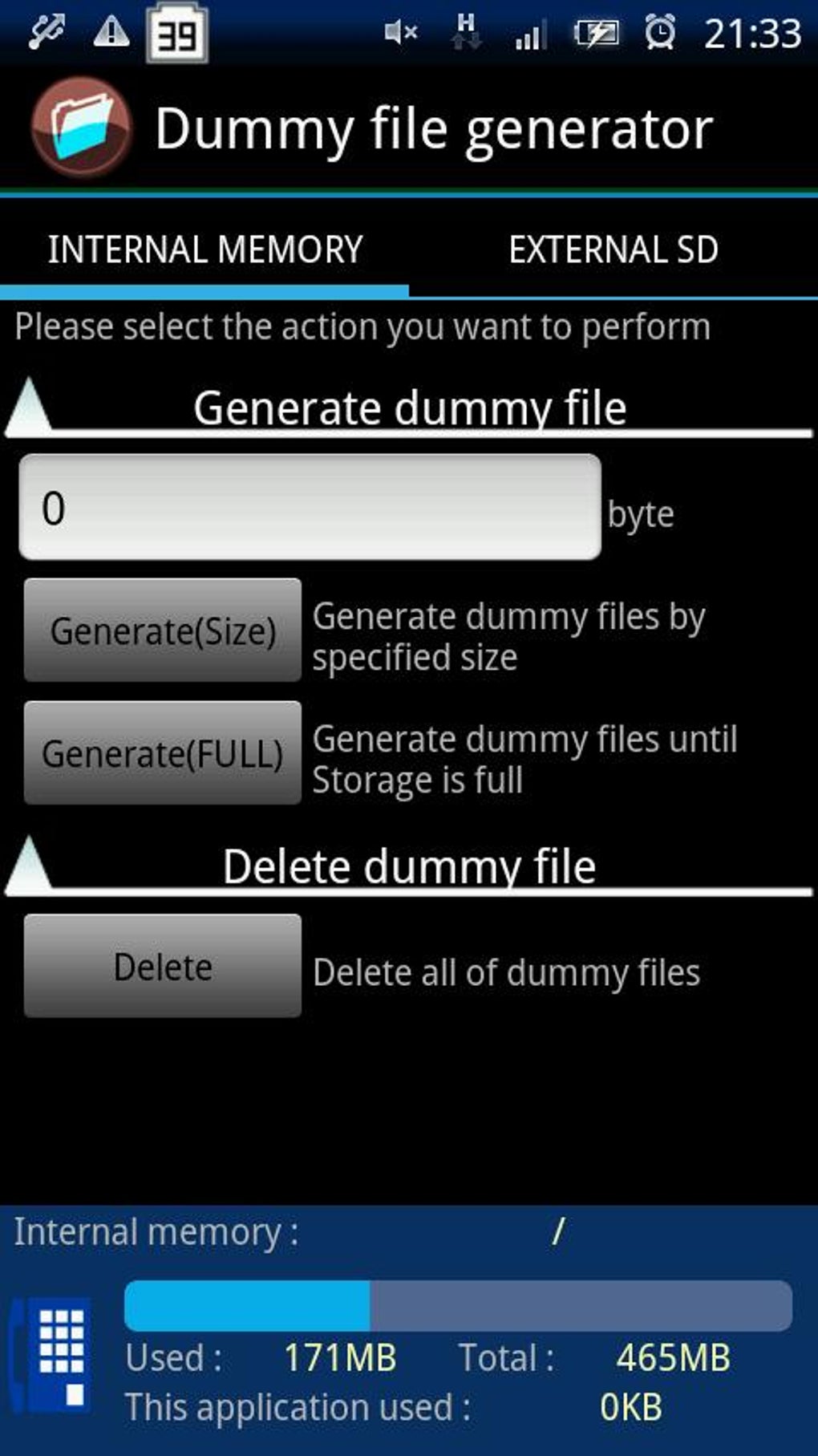 Dummy file generator APK for Android - Download