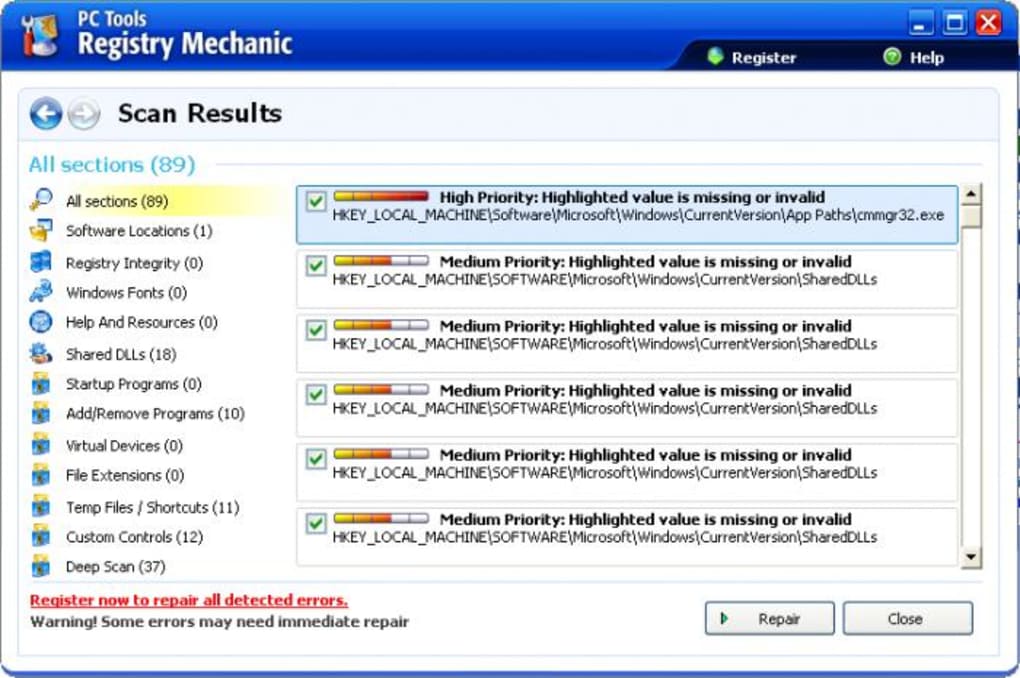 pc tools registry mechanic update