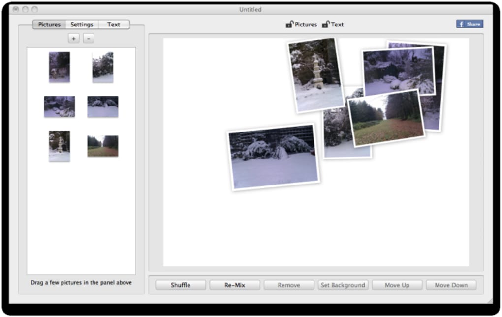 make photo collage for desktop background on mac with no borders