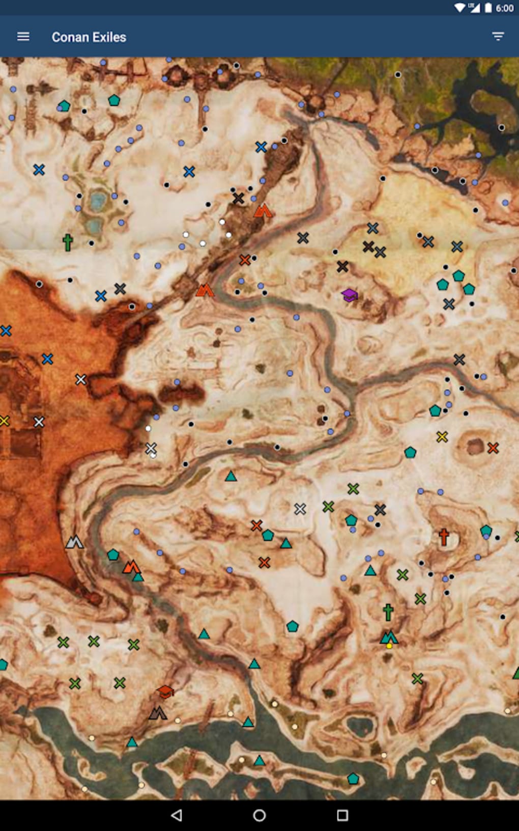 Карта серы в Конан Exile