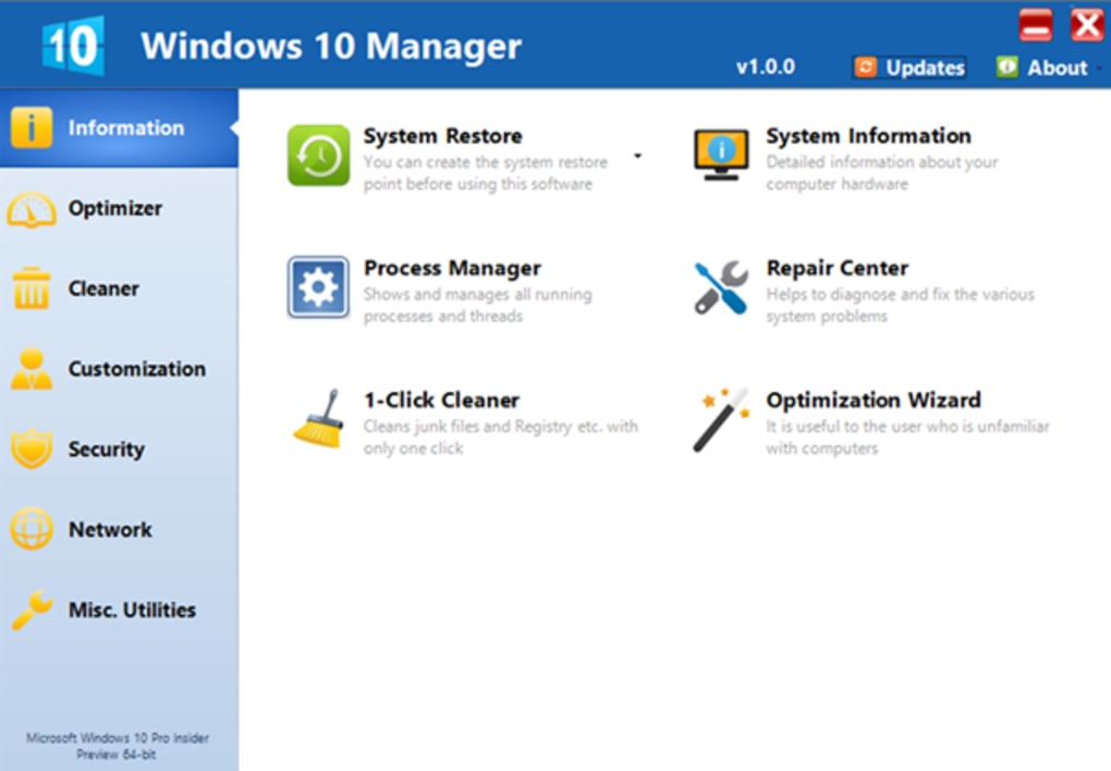 windows 10 manager 3.7 5