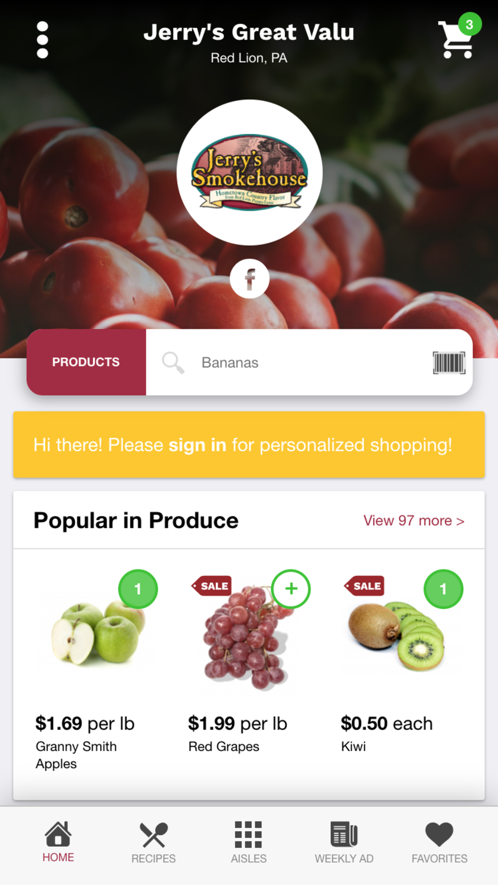 Jerrys Great Valu para iPhone Descargar