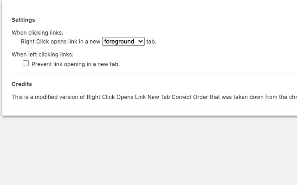 Right Click Opens Link New Tab для Google Chrome - Расширение Скачать