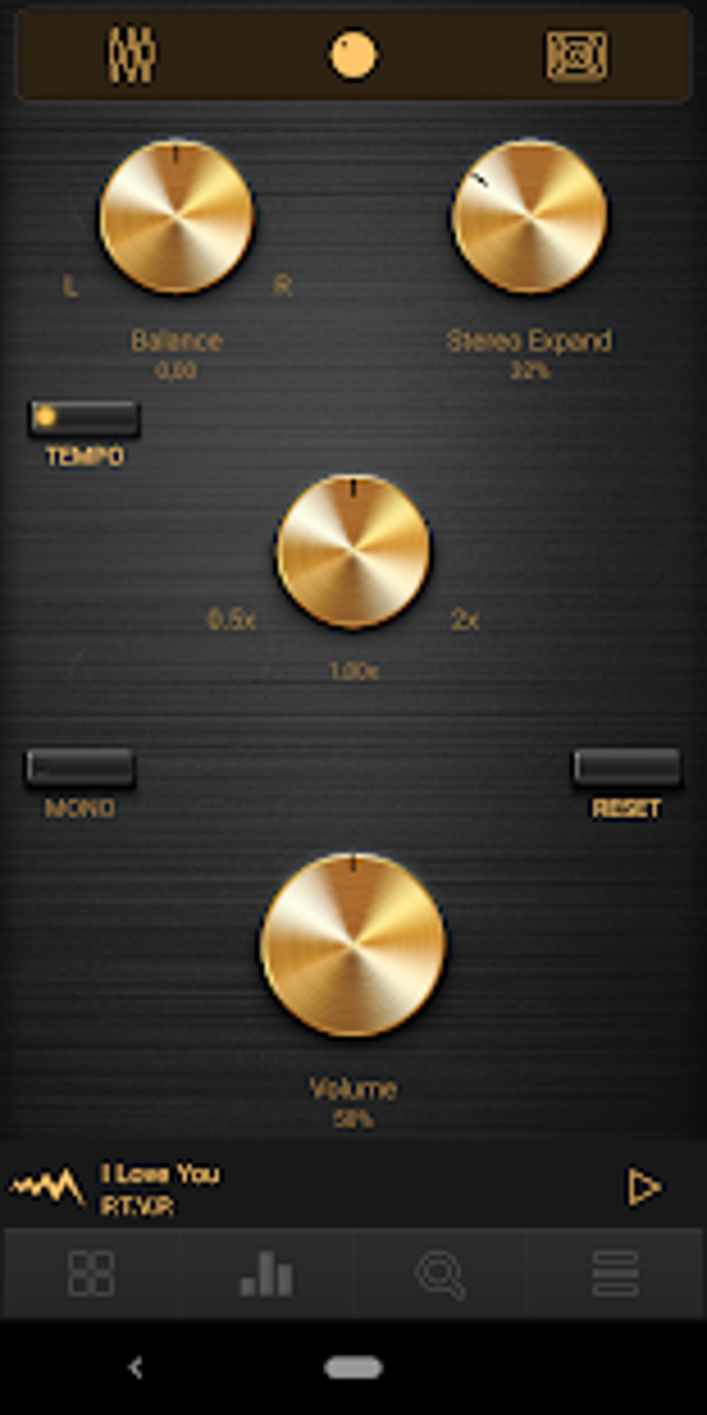 Marshall - Dark Retro GoldMetal Skin For Poweramp APK Para Android.