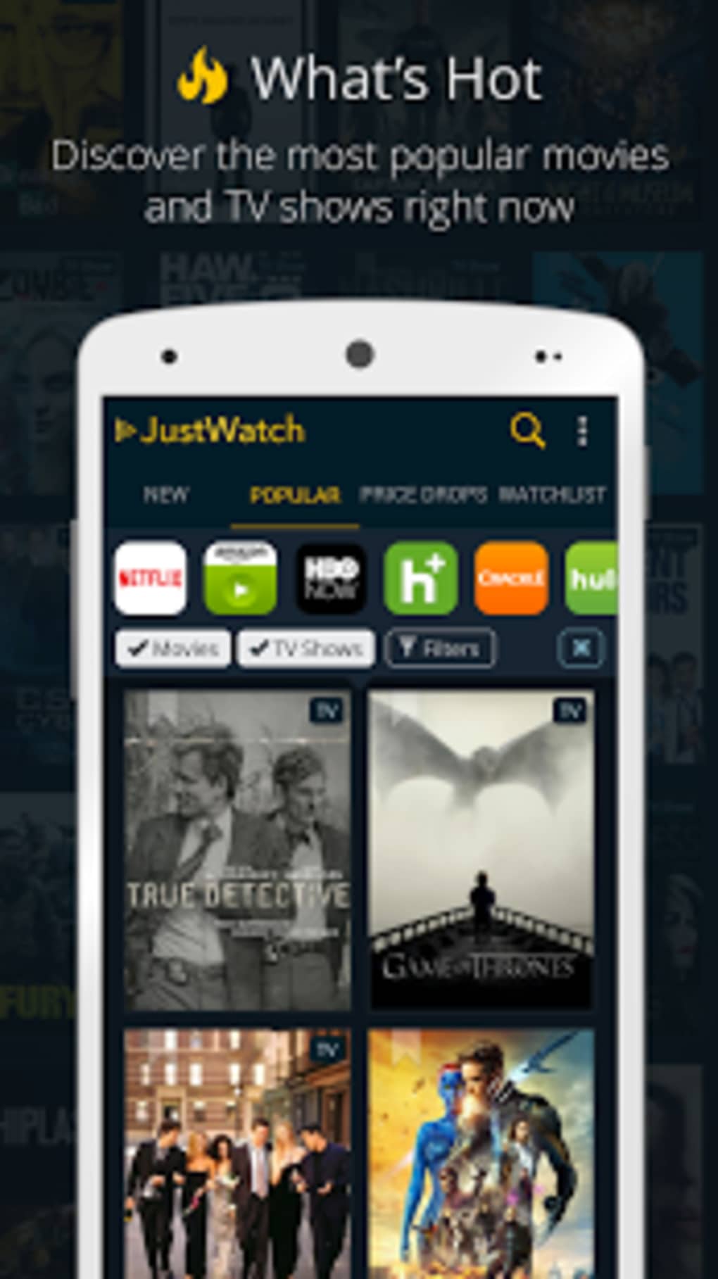justwatch movies tv shows screenshot